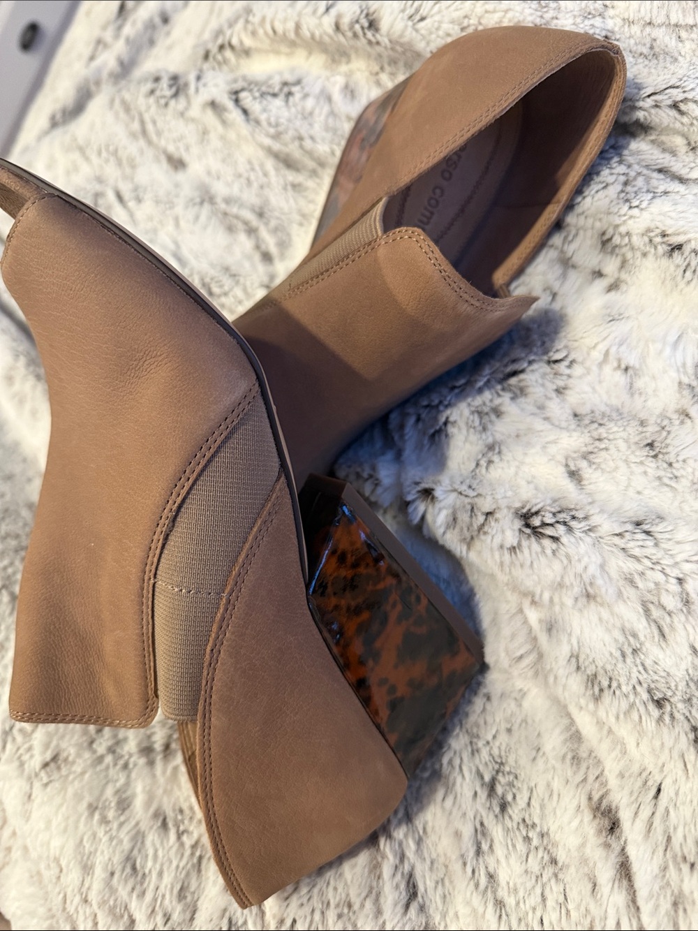 Corso Como Brown Sculpted Block Heel Ankle Booties